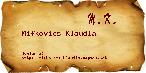 Mifkovics Klaudia névjegykártya